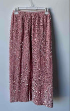 Load image into Gallery viewer, Olive & Bette's Womens Pink Sequin Elastic Waist Midi A-Line Skirt Sz OS W/ Tags