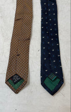 Load image into Gallery viewer, Set Of 2 Zadi Andrew's Mens Blue And Brown Printed Keeper Loop Pointed Ties