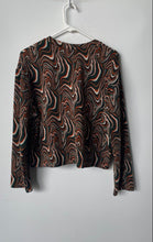 Load image into Gallery viewer, Zara Womens Multicolor Abstract Long Sleeve Crew Neck Pullover Blouse Top Size L