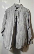 Load image into Gallery viewer, Calvin Klein Mens Gray Striped Print Long Sleeve Dress Shirt Size 15-15.5
