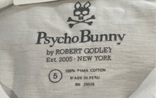 Load image into Gallery viewer, Psycho Bunny Mens White Short Sleeve Crew Neck Pullover T-Shirt Size 5