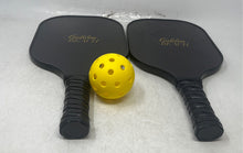 Load image into Gallery viewer, Set Of 2 Pcs Golden Beach Black Pickleball Paddles With Ball & Carry Case