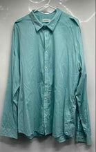 Load image into Gallery viewer, Calvin Klein Mens Light Aqua Cotton Long Sleeve Button-Up Shirt Size XXL