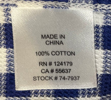 Load image into Gallery viewer, Johnston & Murphy Mens Blue White Gingham Long Sleeve Button-Up Shirt Size XL