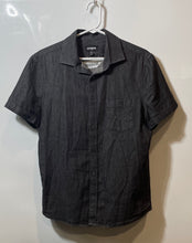 Load image into Gallery viewer, Express Mens Gray Cotton Short Sleeve Collared Dress Shirt Size S 14-14.5