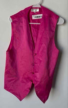 Load image into Gallery viewer, Vesuvio Napoli Mens Intense Fuchsia Glossy Satin Finish Button Front Vest Size L