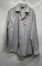 Load image into Gallery viewer, DKNY Mens Black White Printed Regular Fit Stretch Dress Shirt Size 17.5 34/35
