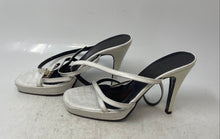 Load image into Gallery viewer, Couture Donald J Pliner Womens White Leather Adjustable Ankle Strap Heels Size 7