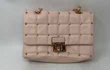 Load image into Gallery viewer, Aldo Womens Olelirin Pink With Gold Chain On Strap Quilted Crossbody Purse