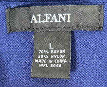 Load image into Gallery viewer, Alfani Womens Blue V-Neck Draped Long Sleeve Pullover Blouse Top Size Large