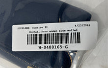 Load image into Gallery viewer, Michael Kors Womens Blue Leather Credit Card Slots Trifold Wallet
