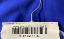 Load image into Gallery viewer, Tahari Womens Blue Regular Fit Round Neck Back-Zip Sleeveless A-Line Dress Sz 8