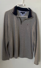 Load image into Gallery viewer, Tommy Hilfiger Mens Gray Heather Long Sleeve Quarter Zip Pullover Sweater Size M