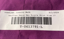 Load image into Gallery viewer, Geoffrey Beene Mens Purple Collared Long Sleeve Dress Shirt Size 17
