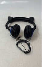 Load image into Gallery viewer, Black Blue Foldable Wired 3.5mm Jack Cat Ear Gaming Headphones Untested