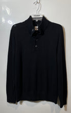 Load image into Gallery viewer, Gap Mens Black Long Sleeve Ribbed Mock Neck 4-Button Pullover Sweater Size M