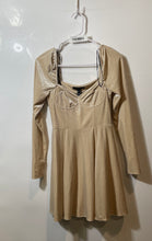 Load image into Gallery viewer, Forever 21 Womens Beige Long Sleeve Collarless Pullover Mini Dress Size Small