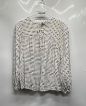 Load image into Gallery viewer, A New Day Womens White Black Long Sleeve Round Tie Neck Blouse Top Size XS