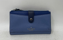 Load image into Gallery viewer, Kate Spade New York Womens Leila Blue Leather Medium L-Zip Wristlet Wallet