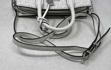 Load image into Gallery viewer, Calvin Klein Womens White Signature Print Leather Detachable Strap Satchel Bag