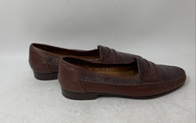 Load image into Gallery viewer, Gino Rossi Mens Brown Leather Slip-On Penny Loafer Dress Shoes Size 9M