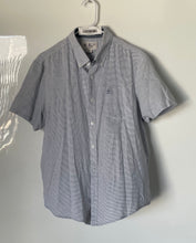 Load image into Gallery viewer, Original Penguin Mens Blue Striped Collared Short Sleeve Button-Up Shirt Size L