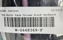 Load image into Gallery viewer, The North Face Unisex Black Adjustable Zipper Top Handle Hiking Backpack