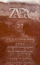 Load image into Gallery viewer, Zara Womens Brown Open Toe Criss-Cross Strap Slip-On Slide Sandals Size EU 37