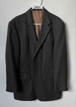 Load image into Gallery viewer, Oscar De La Renta Mens Gray Printed Long Sleeve Two-Button Blazer Size 41R