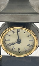 Load image into Gallery viewer, Vintage Bombay Collectible Roman Numerals Black Gold-Tone Mantel Clock