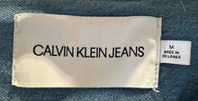 Load image into Gallery viewer, Calvin Klein Womens Blue Denim Spread Collar Long Sleeve Full-Zip Shirt Size M