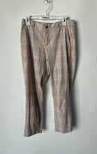 Load image into Gallery viewer, Banana Republic Womens Beige Plaid Flat Front Pockets Avery Trouser Pants Size 4