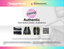 Load image into Gallery viewer, Authentic Tory Burch Womens Black Leather Slip-On Ballet Flats Size 8M Damaged