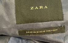 Load image into Gallery viewer, Zara Mens Blue Notch Lapel Long Sleeve Single-Breasted Two-Button Blazer Size 38