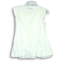 Load image into Gallery viewer, Banana Republic Womens White Sleeveless Ruffle Blouse Top Size Small