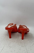 Load image into Gallery viewer, Melissa Womens Orange Peep Toe Stiletto Heel Ankle Strap Sandals Size 8
