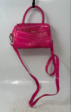 Load image into Gallery viewer, Jason Wu Womens Pink Croc-Embossed Inner Pockets Magnetic Crossbody Bag