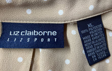 Load image into Gallery viewer, Liz Claiborne Lizsport Womens Khaki Polka Dots Long Sleeve Button-Up Shirt Sz XL