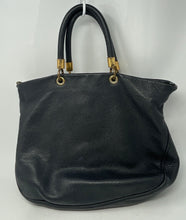 Load image into Gallery viewer, Authentic Marc By Marc Jacobs Womens Black Leather Zip Top Tote Bag Stained