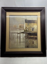 Load image into Gallery viewer, Abstract Expressionist Of The Sea Docks Painting Framed Print By Ted Goerschner