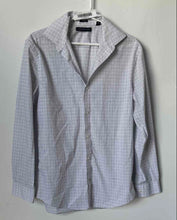 Load image into Gallery viewer, Tommy Hilfiger Mens White Plaid Printed Button Front Dress Shirt Size Medium