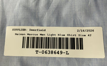 Load image into Gallery viewer, Neiman Marcus Mens Light Blue Cotton Collared Long Sleeve Button-Up Shirt Sz 42