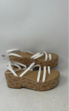 Load image into Gallery viewer, Wild Pair Womens Dottye White Brown Leather Wedge Heel Platform Sandals Size 8.5