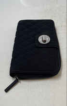 Load image into Gallery viewer, Vera Bradley Womens Black Quilted RFID Turnlock Small Bifold Wallet