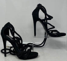Load image into Gallery viewer, Steve Madden Womens Drama DRAM01S1 Black Open Toe Stiletto Strappy Heels Size 7M