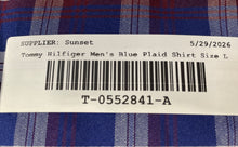 Load image into Gallery viewer, Tommy Hilfiger Mens The Flex Cool Blue Plaid Athletic Fit Dress Shirt Size Large