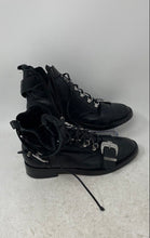 Load image into Gallery viewer, Schutz Womens Black Leather Adjustable Strap Lace-Up Ankle Motorcycle Boots 5 B
