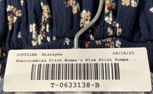 Load image into Gallery viewer, Abercrombie & Fitch Womens Blue Floral Print Short Sleeve One-Piece Romper Sz S