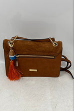 Load image into Gallery viewer, Aldo Womens Nililia Brown Inner Pocket Tassel Adjustable Strap Crossbody Handbag