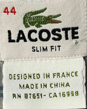 Load image into Gallery viewer, Lacoste Mens Gray Plaid Long Sleeve Collared Slim Fit Button-Up Shirt Size 44